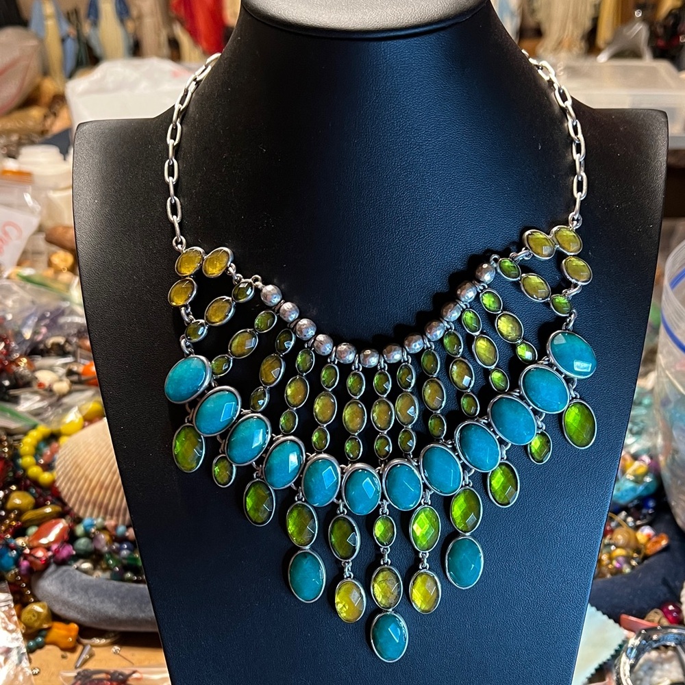 Lucky Brand Turquoise and Olive Necklace